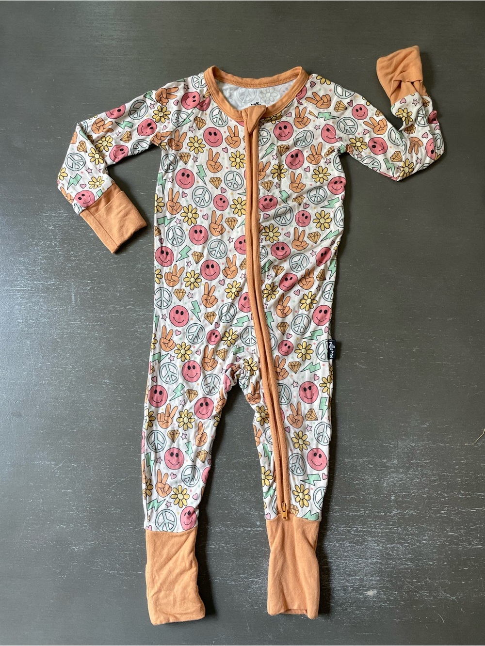 6-12m Millie + Roo Bamboo Zippy in Groovy Summer